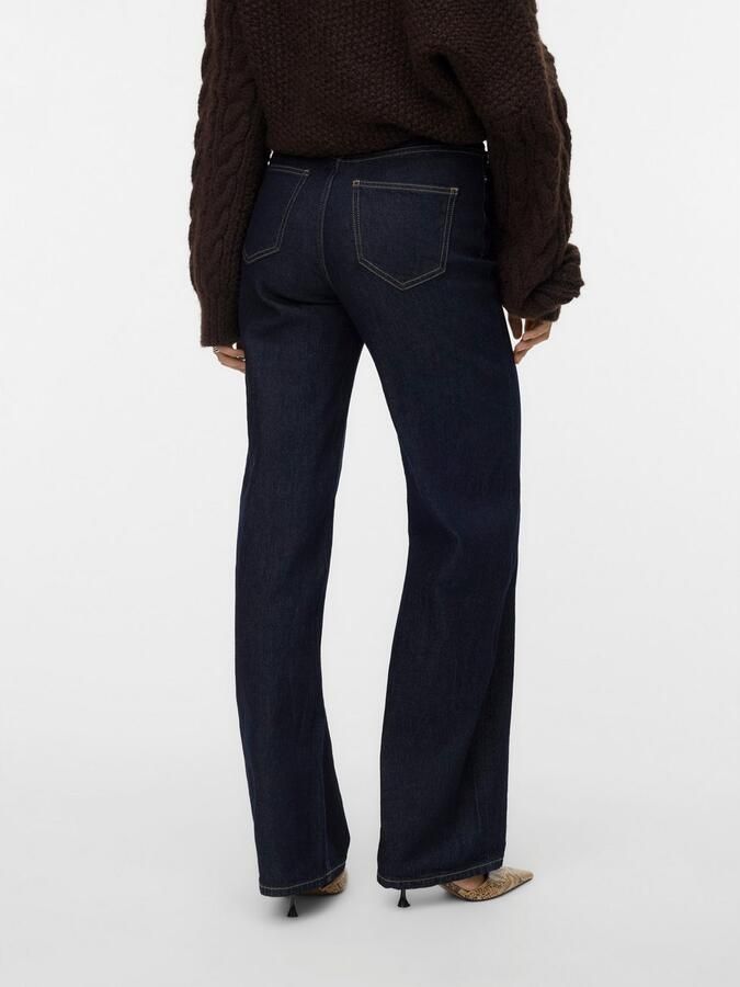 Vero Moda Wide fit high rise jeans van katoenmix met contrastnaden model 'TESSA' - Foto 8