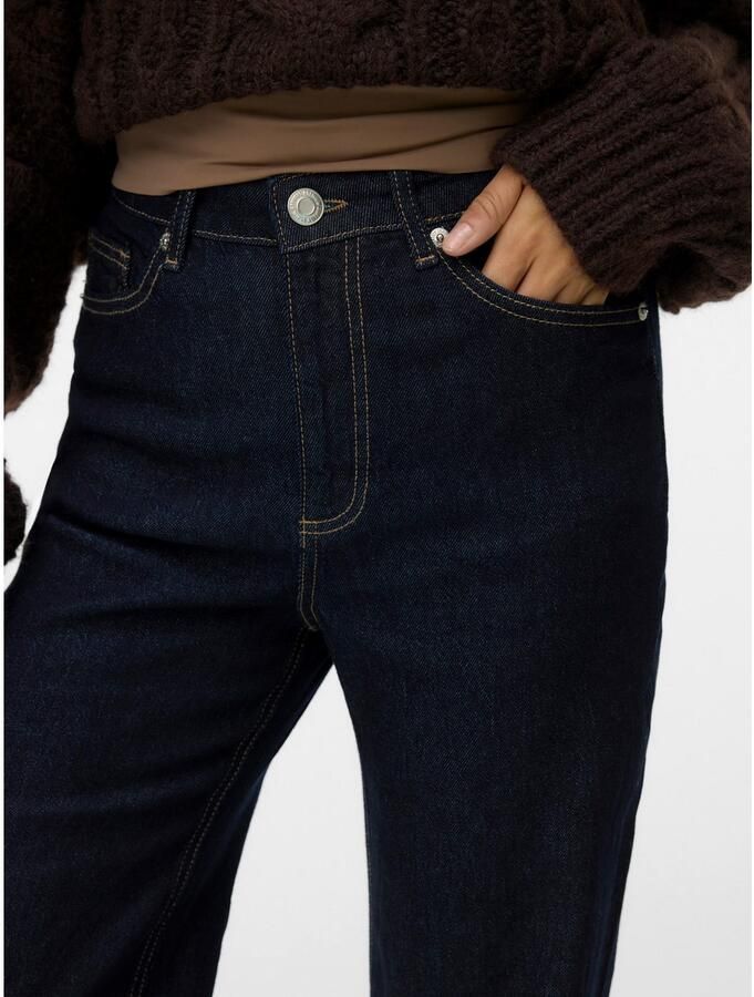 Vero Moda Wide fit high rise jeans van katoenmix met contrastnaden model 'TESSA'