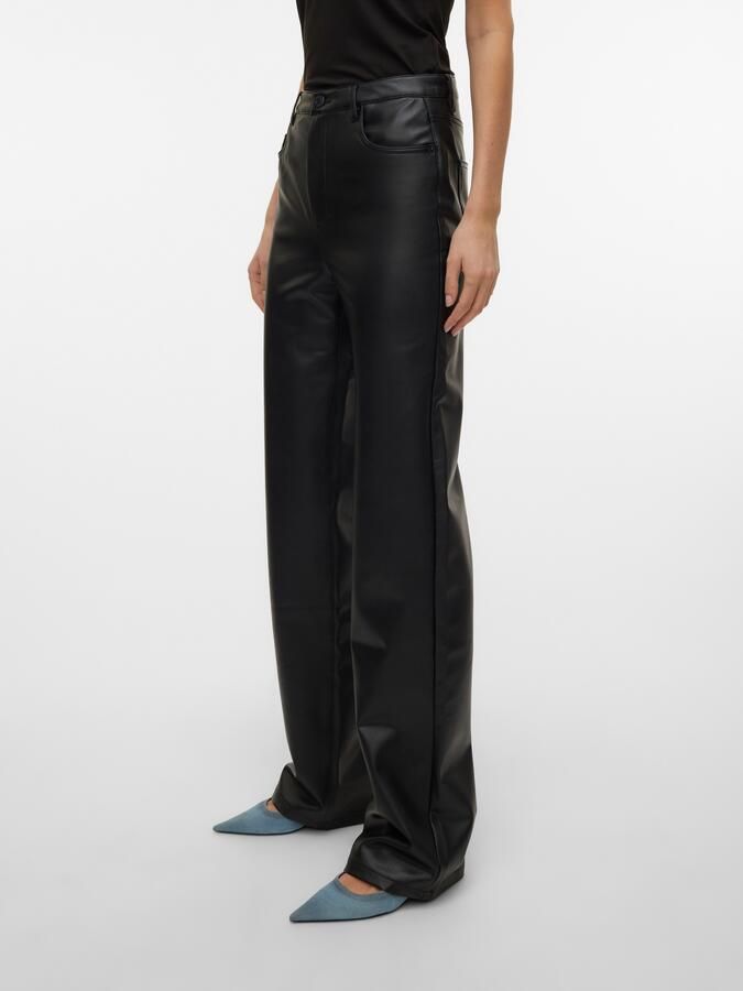 Vero Moda Imitatieleren broek VMTESSA HR WIDE PL PANTS NOOS