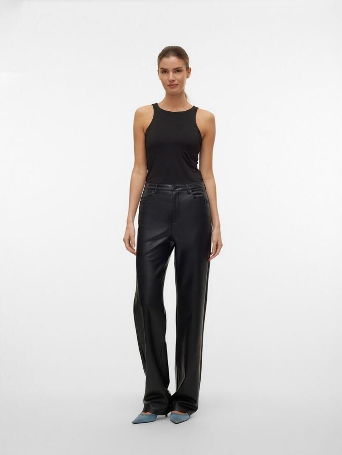 Vero Moda Imitatieleren broek VMTESSA HR WIDE PL PANTS NOOS - Foto 4