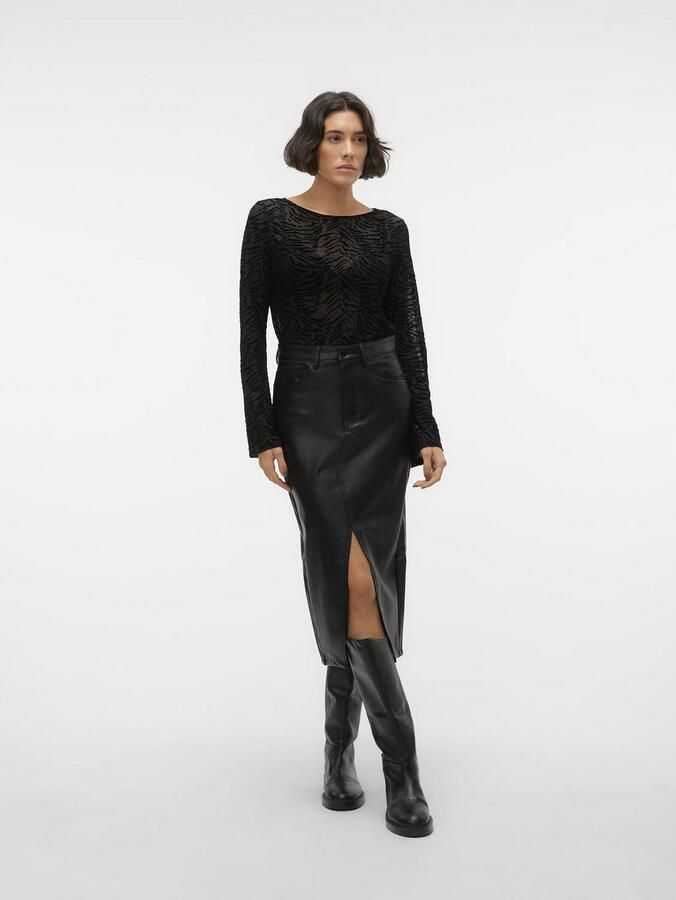 Vero Moda Imitatieleren rok VMVERI HR CALF PL SKIRT NOOS - Foto 3