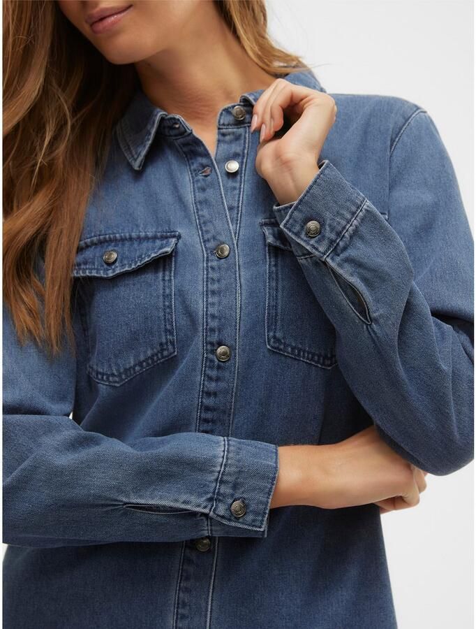 Vero Moda Jeans jurk VMJENNIE LS SHORT DENIM DRESS GA NOOS