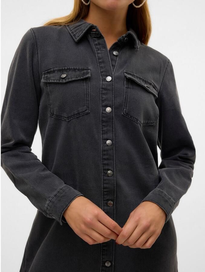 Vero Moda Jeans jurk VMJENNIE LS SHORT DENIM DRESS GA NOOS