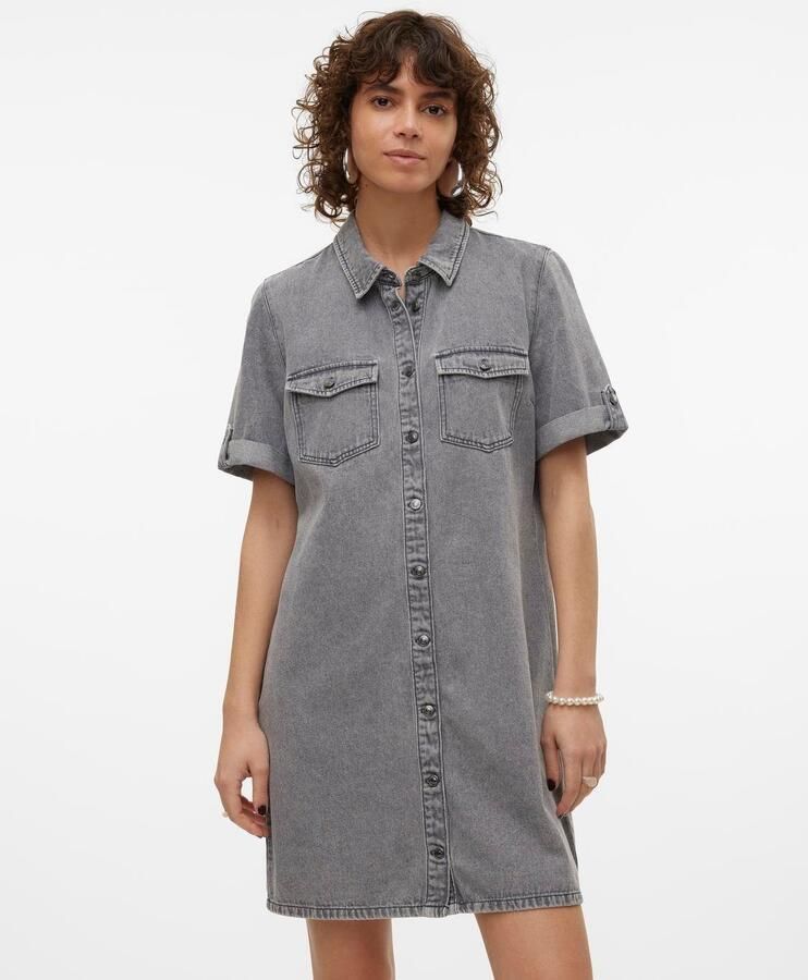 Vero Moda Jeans jurk VMJENNIE SS SHORT DENIM DRESS NOOS - Foto 6