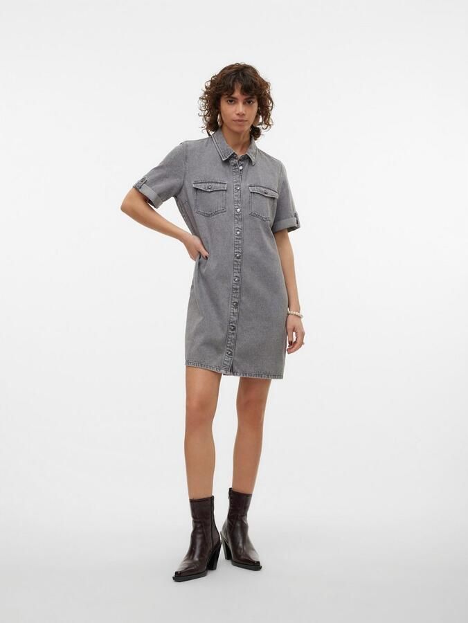 Vero Moda Jeans jurk VMJENNIE SS SHORT DENIM DRESS NOOS - Foto 3