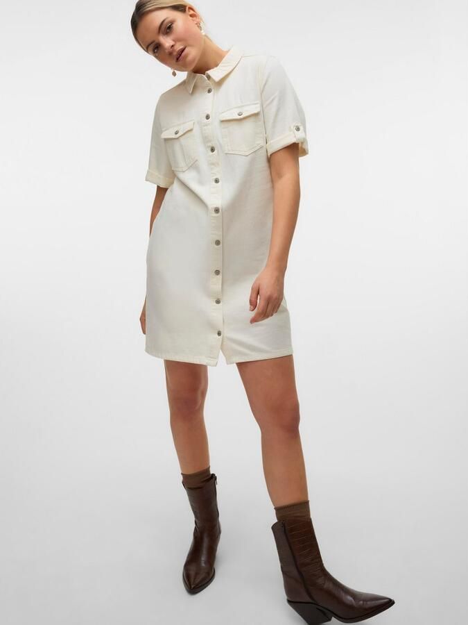 Vero Moda Jeans jurk VMJENNIE SS SHORT DENIM DRESS NOOS - Foto 4
