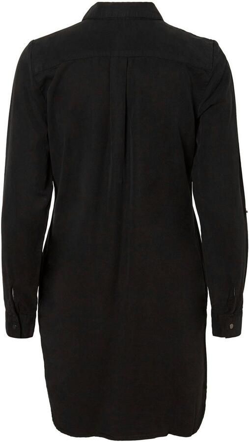 Vero moda soepele zwarte lyocell blouse jurk drukknopen - Foto 4