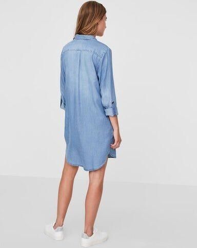 Vero Moda Knielange jeansjurk met borstzakken model 'SILLA' - Foto 6