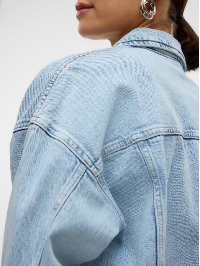 Vero Moda Regular fit jeansjack van katoenmix met fly-away-kraag model 'TESSA' - Foto 2
