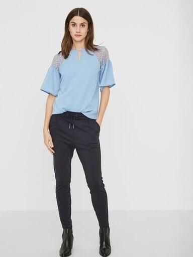 Vero Moda Loose fit stoffen broek met bandplooien model 'EVA' - Foto 4