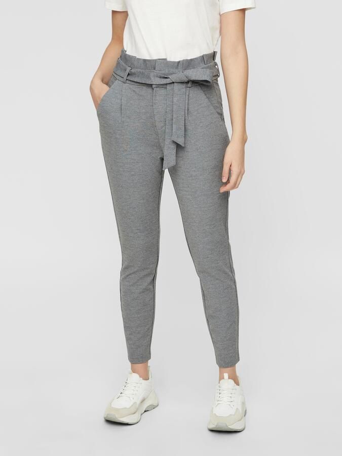 VERO MODA VMEVA gemêleerde cropped high waist tapered fit broek grijs - Foto 11