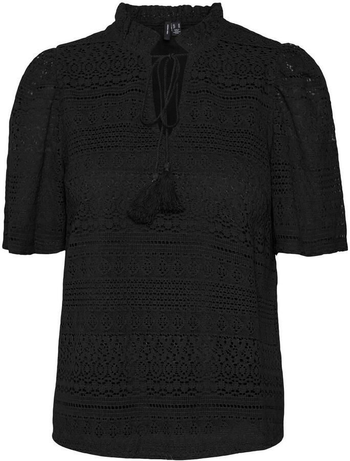 Vero Moda Kanten shirt VMHONEY LACE S S TASSEL TOP WVN GA