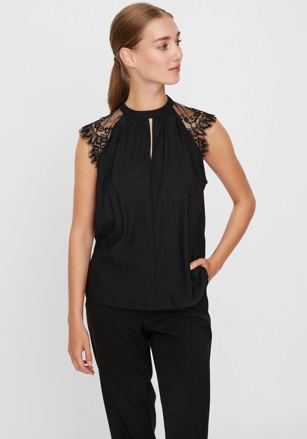 Vero Moda Regular fit top met kanten mouwen model 'MILLA' - Foto 5