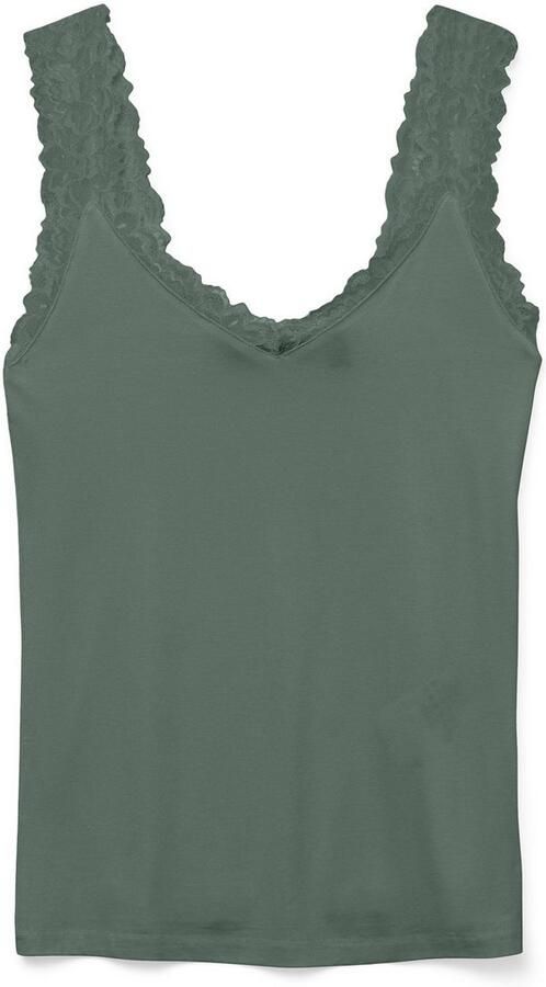 Vero Moda Regular fit top met bandjes en kant model 'ROSA' - Foto 4