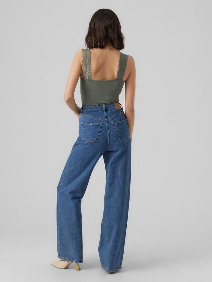 Vero Moda Regular fit top met bandjes en kant model 'ROSA' - Foto 3