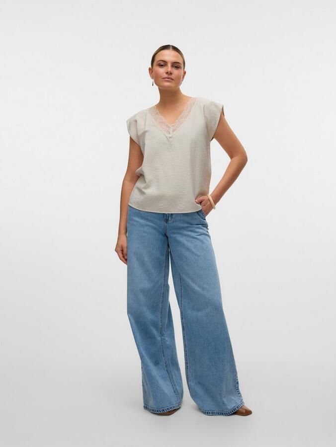 Vero Moda Kanten top VMSAFA SL V-NECK LACE TOP WVN GA NOOS - Foto 5