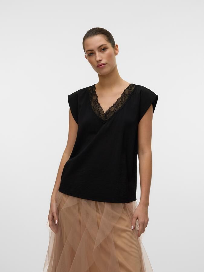 Vero Moda Kanten top VMSAFA SL V-NECK LACE TOP WVN GA NOOS - Foto 6