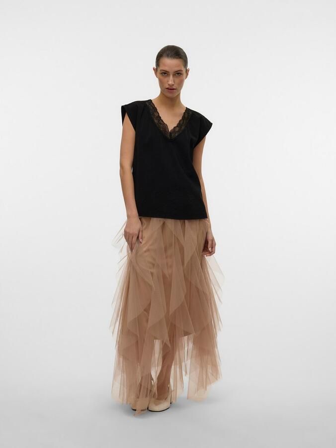 Vero Moda Kanten top VMSAFA SL V-NECK LACE TOP WVN GA NOOS - Foto 3