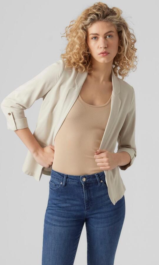 Vero Moda Blazer van een mix van viscose en linnen met 3 4-mouwen model 'JESMILO' - Foto 6