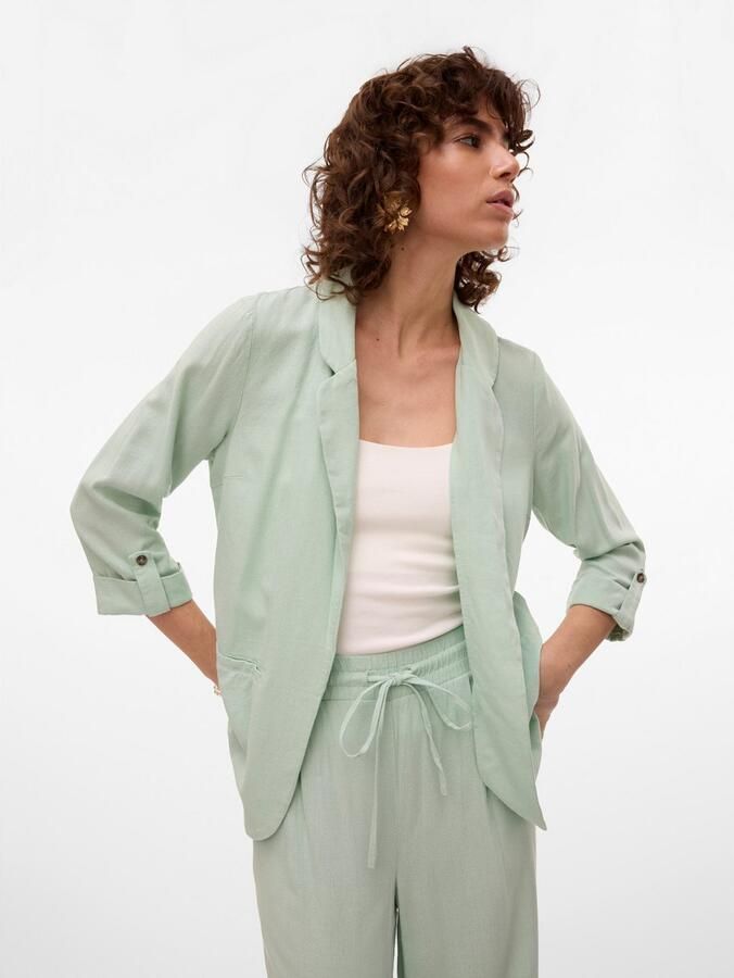 Vero Moda Blazer van een mix van viscose en linnen met 3 4-mouwen model 'JESMILO' - Foto 3