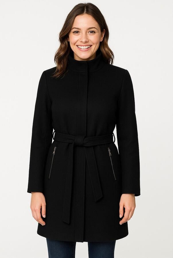 Vero Moda Korte jas VMBLASSJESSY AW WOOL JACKET GA LCS met wolpercentage en faux-leer details - Foto 2