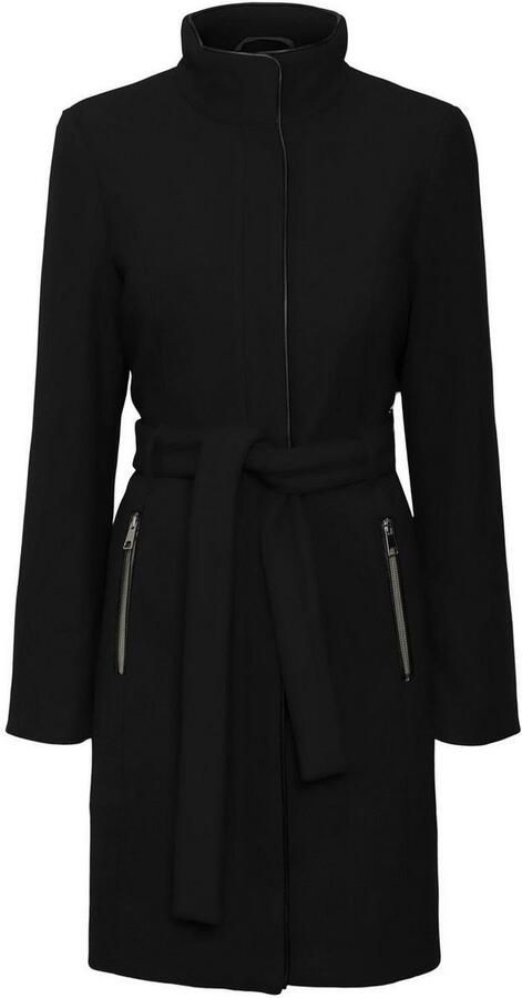 Vero Moda Korte jas VMBLASSJESSY AW WOOL JACKET GA LCS met wolpercentage en faux-leer details