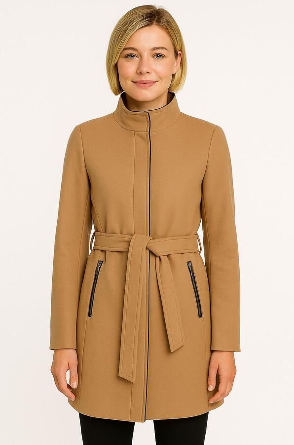 Vero Moda Korte jas VMBLASSJESSY AW WOOL JACKET GA LCS met wolpercentage en faux-leer details - Foto 2