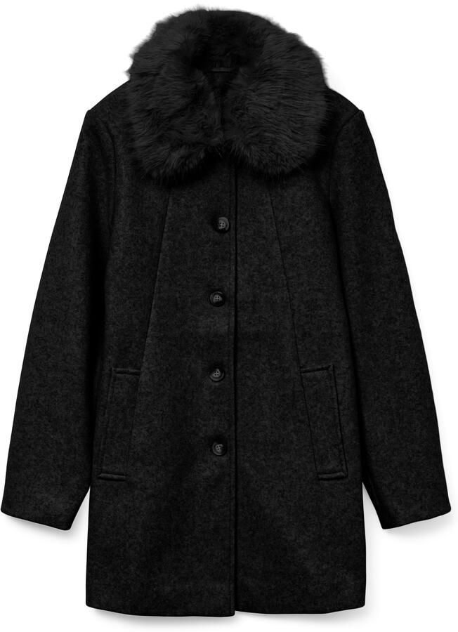 Vero Moda Regular fit lange jas met kraag van imitatiebont model 'AUTUMN'