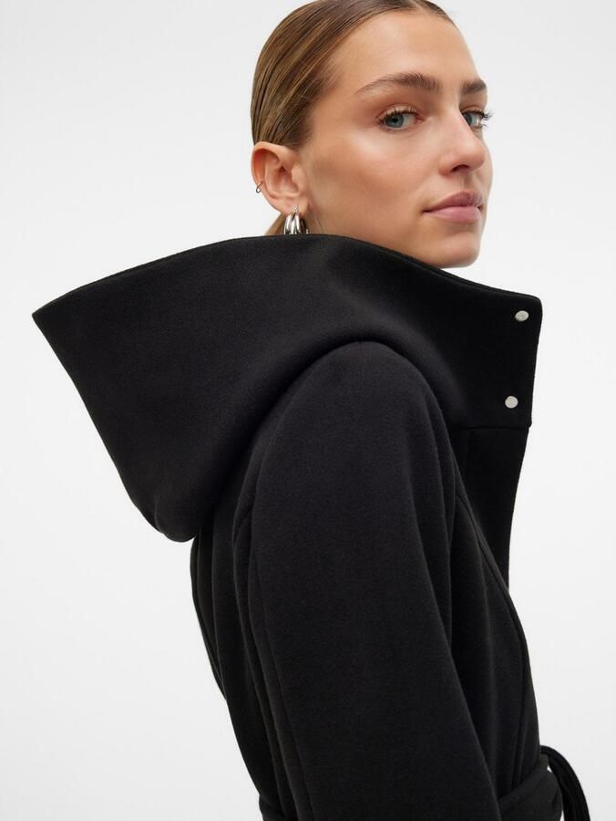 Vero Moda Regular fit lange kas in viltlook met bandkraag model 'POPLIVA' - Foto 4