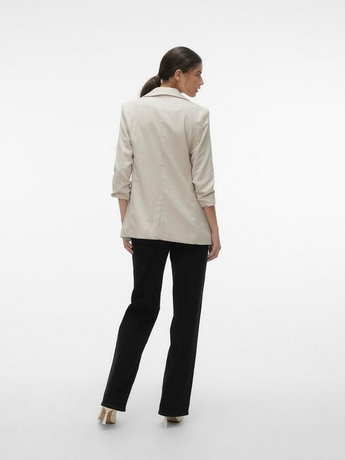 Vero Moda Lange blazer VMFRIDA LS REGULAR BLAZER NOOS zonder sluiting en met gerimpelde 3 4 mouw - Foto 6