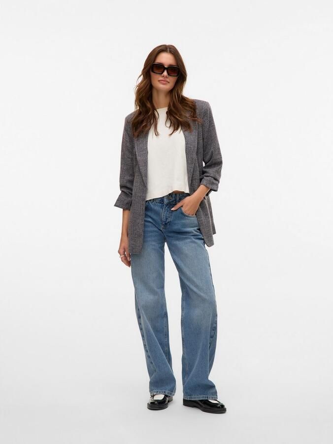 Vero Moda Lange blazer VMFRIDA LS REGULAR BLAZER NOOS zonder sluiting en met gerimpelde 3 4 mouw - Foto 5