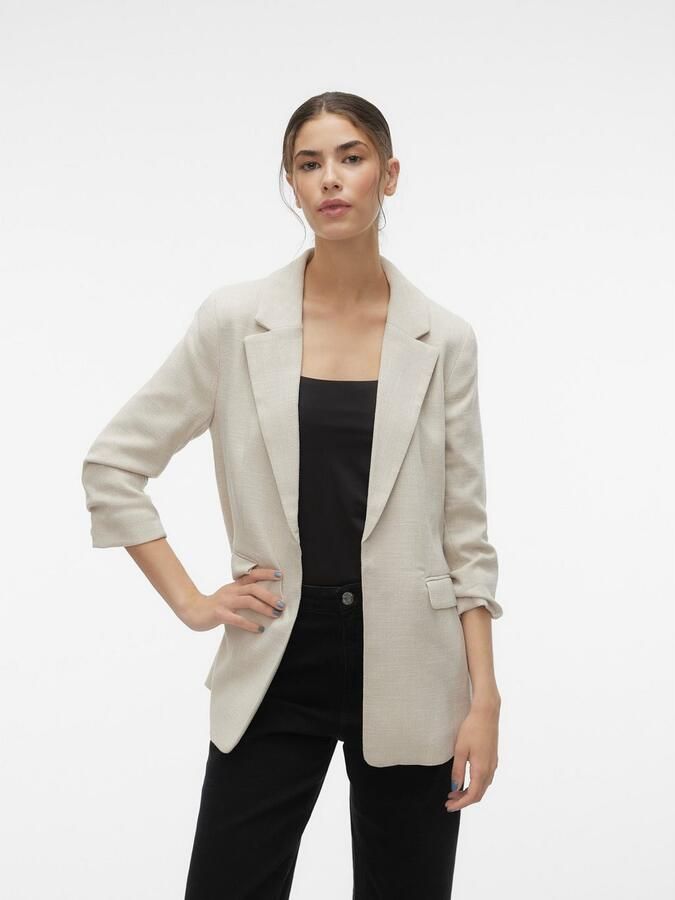 Vero Moda Lange blazer VMFRIDA LS REGULAR BLAZER NOOS zonder sluiting en met gerimpelde 3 4 mouw - Foto 7