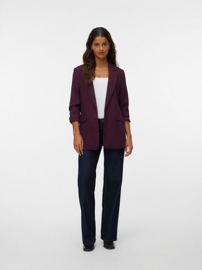 Vero Moda Lange blazer VMFRIDA LS REGULAR BLAZER NOOS zonder sluiting en met gerimpelde 3 4 mouw - Foto 4