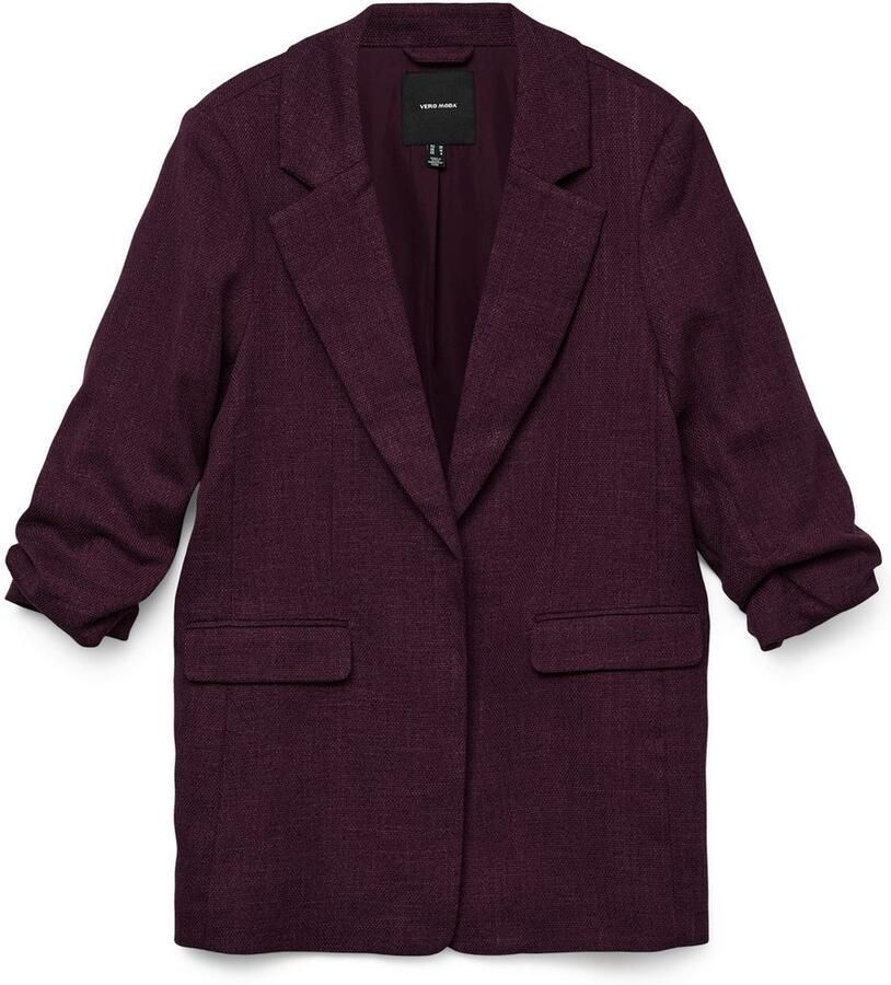 Vero Moda Lange blazer VMFRIDA LS REGULAR BLAZER NOOS zonder sluiting en met gerimpelde 3 4 mouw