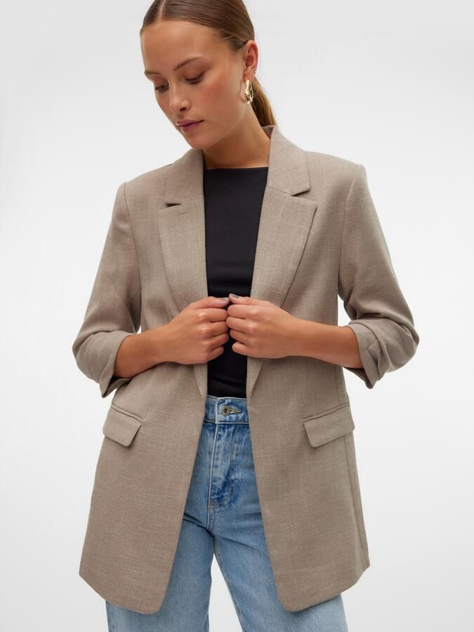 Vero Moda Lange blazer VMFRIDA LS REGULAR BLAZER NOOS zonder sluiting en met gerimpelde 3 4 mouw - Foto 5