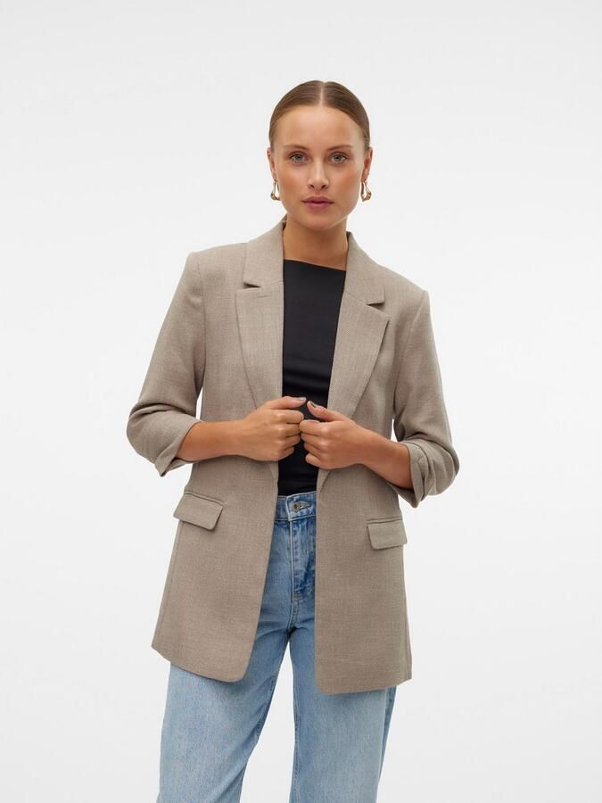 Vero Moda Lange blazer VMFRIDA LS REGULAR BLAZER NOOS zonder sluiting en met gerimpelde 3 4 mouw - Foto 6