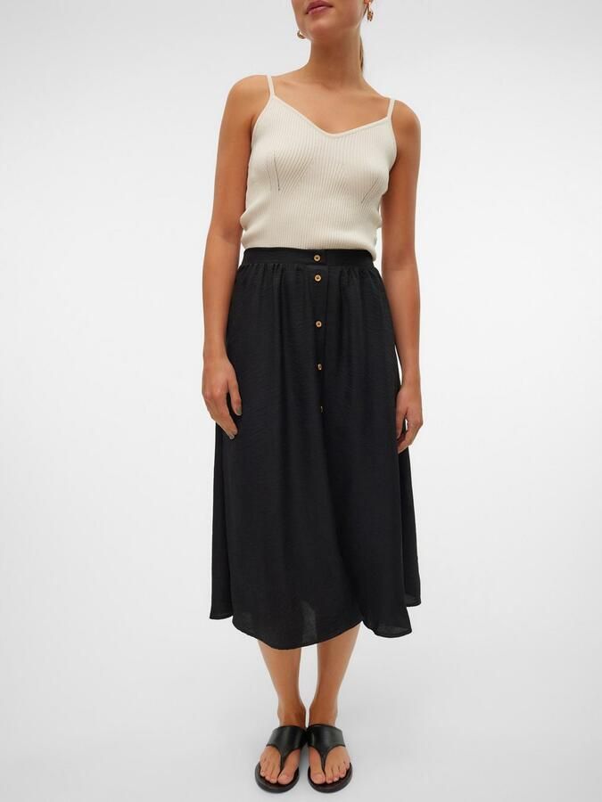 Vero Moda Maxirok VMMELANEY HW BUTTON CALF SKIRT WVN NOOS - Foto 6
