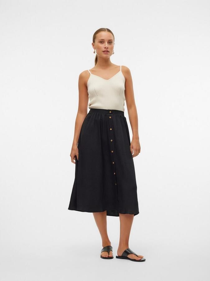 Vero Moda Maxirok VMMELANEY HW BUTTON CALF SKIRT WVN NOOS - Foto 9