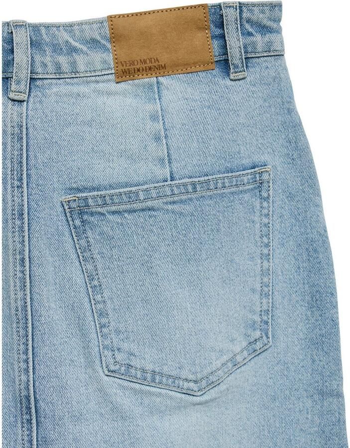 Vero Moda Lichtblauwe Denim Rok met Voorsplit Blue Dames