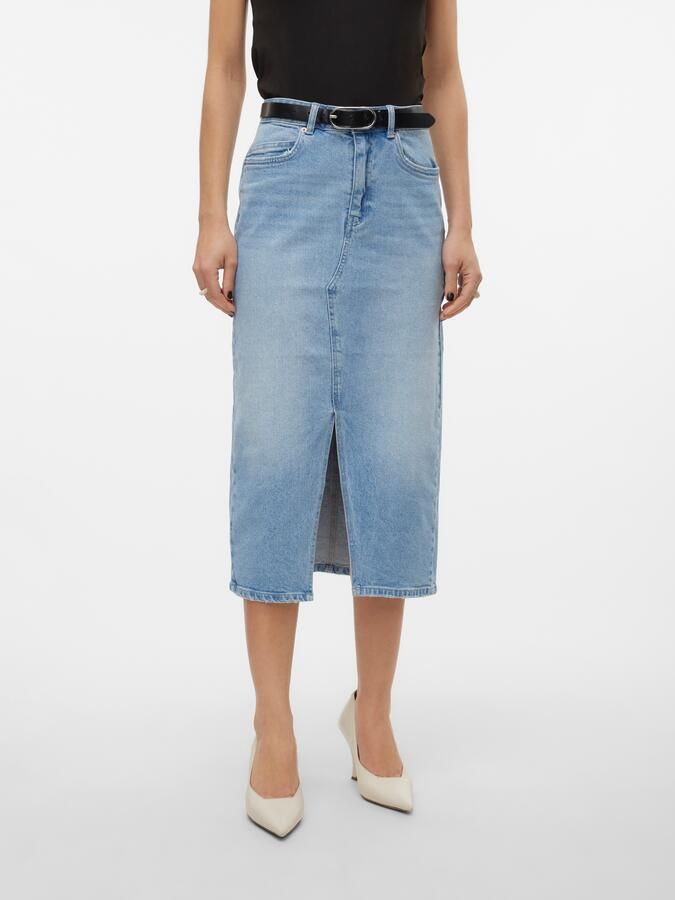 Vero Moda Lichtblauwe Denim Rok met Voorsplit Blue Dames - Foto 2