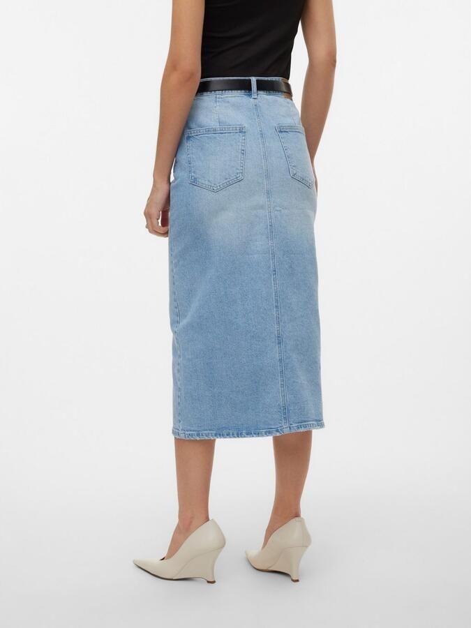 Vero Moda Lichtblauwe Denim Rok met Voorsplit Blue Dames - Foto 3