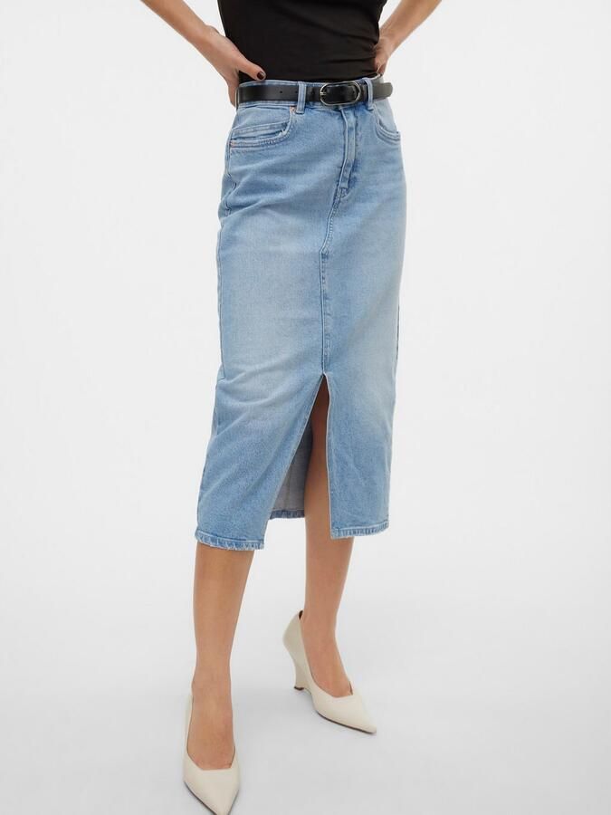 Vero Moda Lichtblauwe Denim Rok met Voorsplit Blue Dames - Foto 5