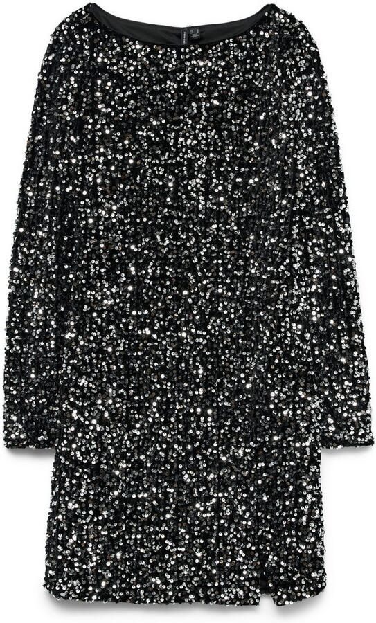 Vero Moda Midi-jurk VMBELLA LS SHORT SQ DRESS JRS GA Partyjurk feestelijk met pailletten - Foto 3