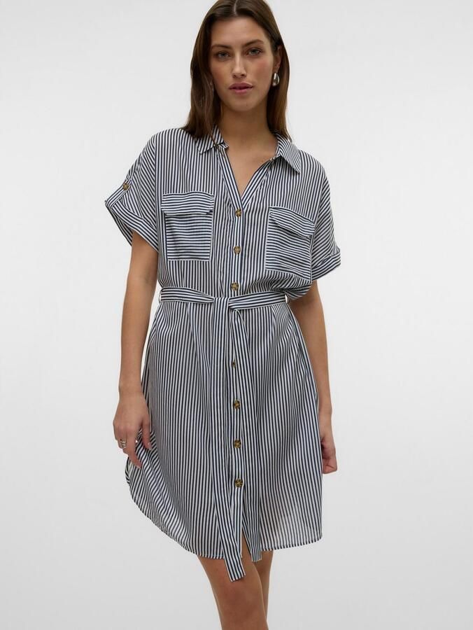 Vero Moda Getailleerde mini-jurk van pure viscose model 'BUMPY' - Foto 3