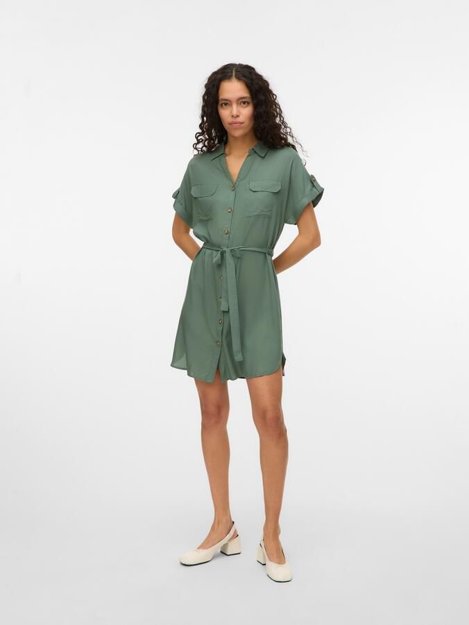 Vero Moda Getailleerde mini-jurk van pure viscose model 'BUMPY' - Foto 7