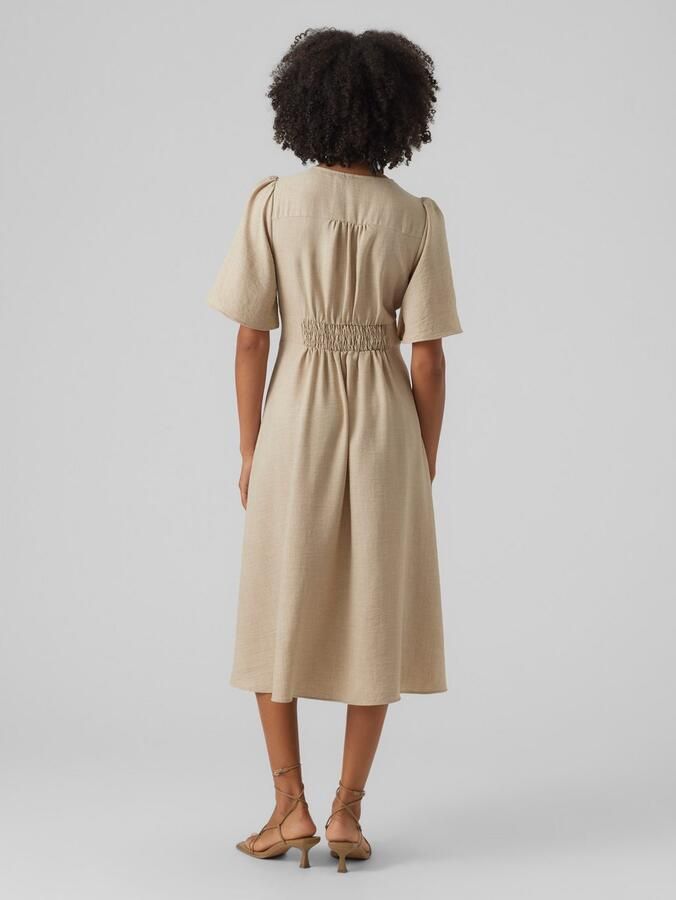 Vero Moda Midi-jurk VMMELANEY 2 4 BLK DRESS WVN NOOS - Foto 2