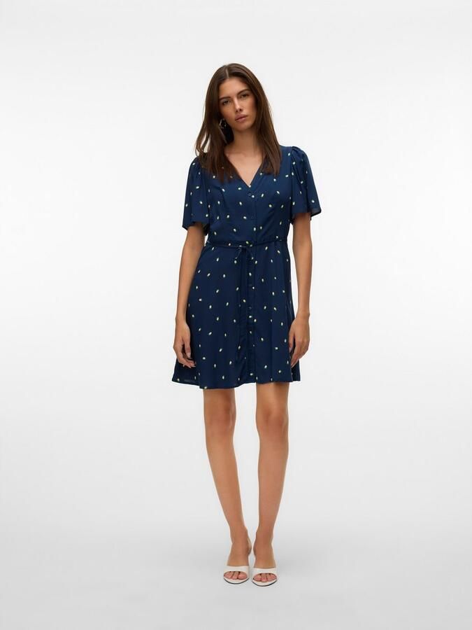 Vero Moda Mini-jurk VMALBA SS SHORT DRESS WVN NOOS - Foto 4