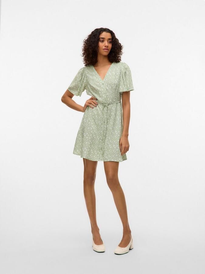 Vero Moda Mini-jurk VMALBA SS SHORT DRESS WVN NOOS - Foto 3