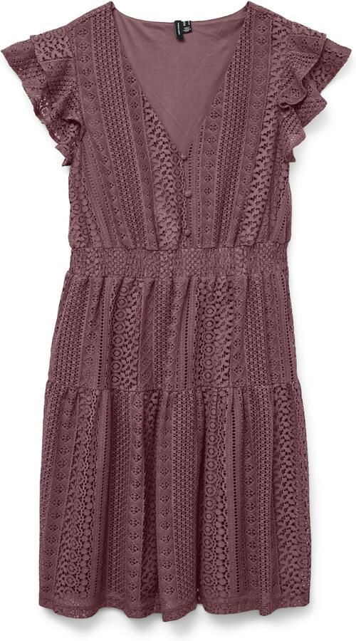 Vero Moda Mini-jurk VMHONEY LACE V-HALS KORTE DRESS WVN GA