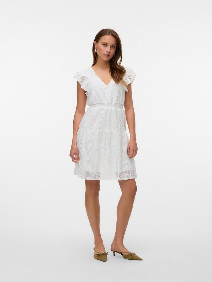 Vero Moda Mini-jurk VMHONEY LACE V-HALS KORTE DRESS WVN GA - Foto 3